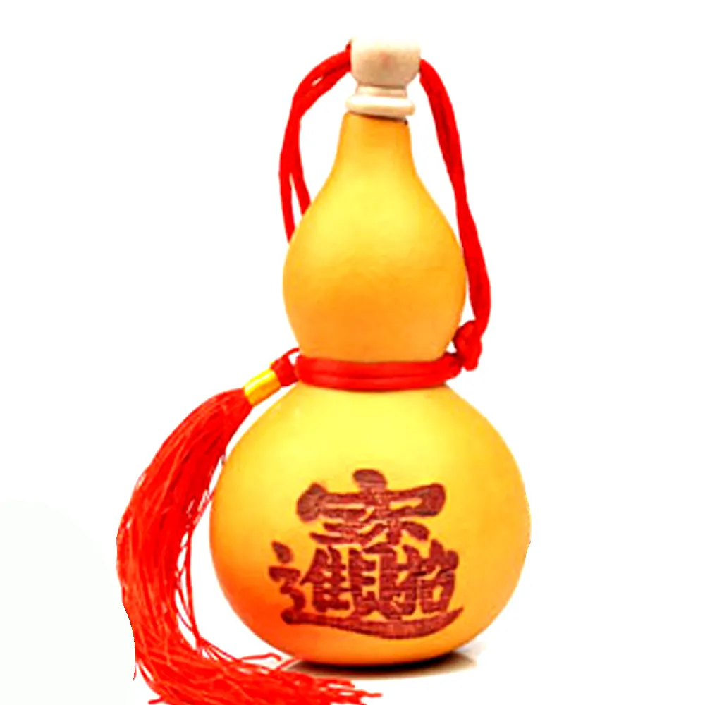 【好運旺旺來】招財進寶天然葫蘆吊飾-約18-23cm