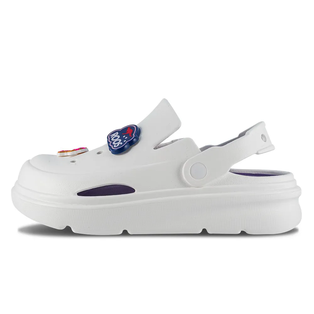 【KangaROOS】涼鞋 女鞋 厚底洞洞鞋 ROO CLOG 白 KW41719
