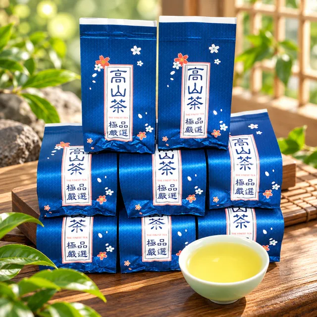 【龍源茶品】阿里山頂級鮮摘蕊心高山茶葉8包組(150g/包-共2斤/附提袋;生青茶;無焙火;輕發酵)