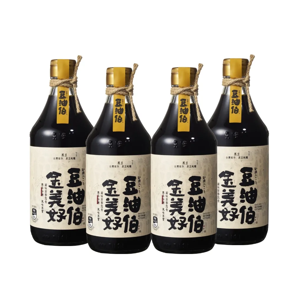 【豆油伯】雙11限定 金美好醬油四入組(無添加糖黑豆醬油)