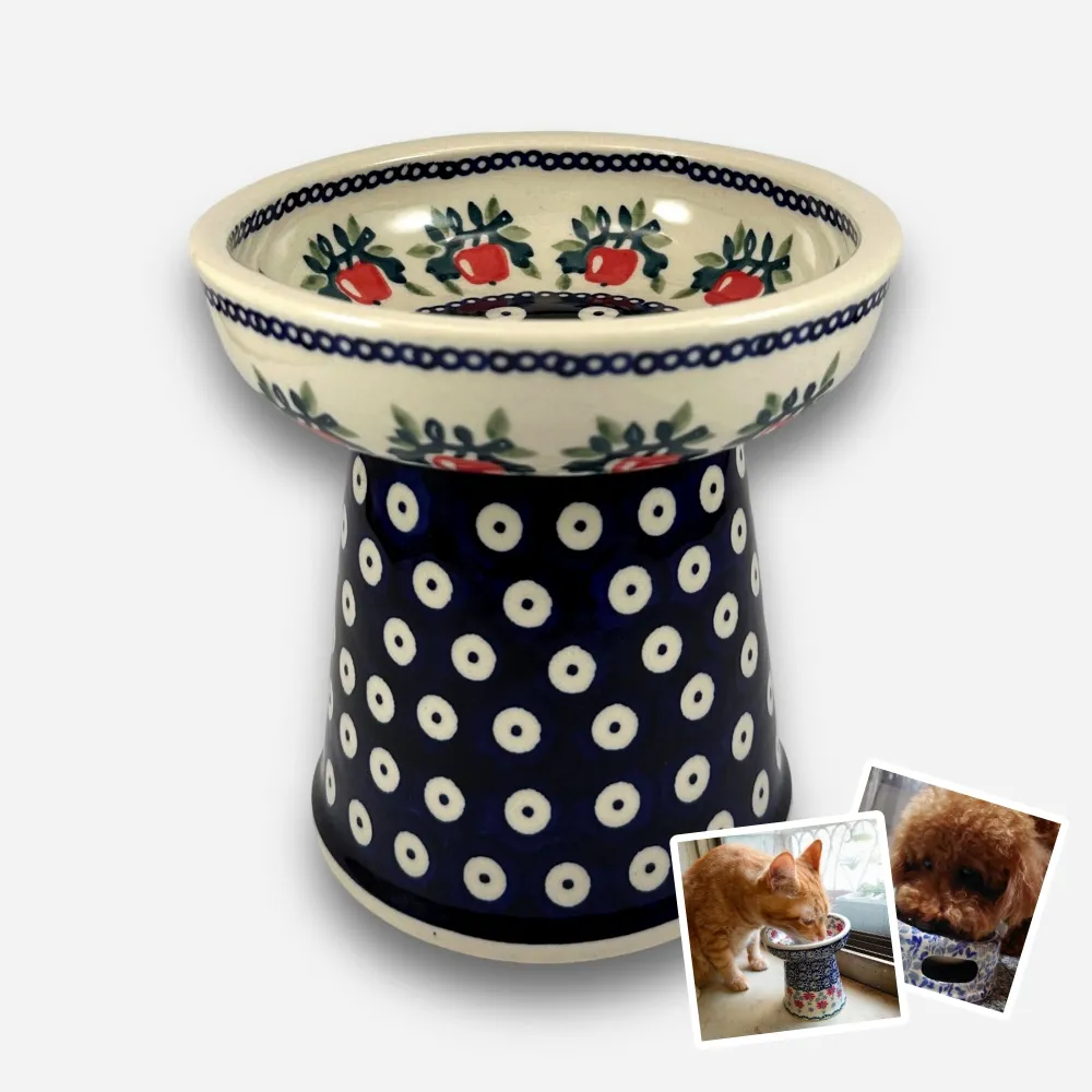 【SOLO 波蘭陶】波蘭製 Manufaktura 波蘭陶 14cm 寵物碗 高腳碗 貓咪/小型犬適用