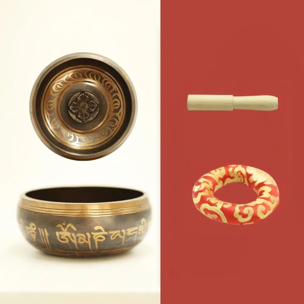 尼泊爾頌缽-附木棒+墊圈(瑜珈 冥想 銅缽 清脆悅耳 放鬆 佛音碗 西藏 静心 銅磬)
