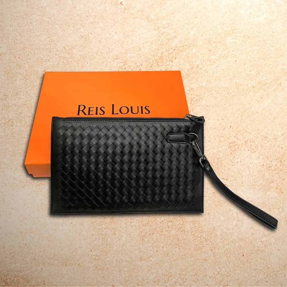 【REIS LOUIS 李斯路易斯】雙11 紳士藤編手拿包(男士手拿包)