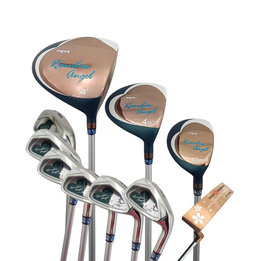 【MEGA GOLF】翡翠女王 女用套桿組 3W6I1PT 日規 附專用木桿套+球袋(女桿 高爾夫套桿 女生套桿)