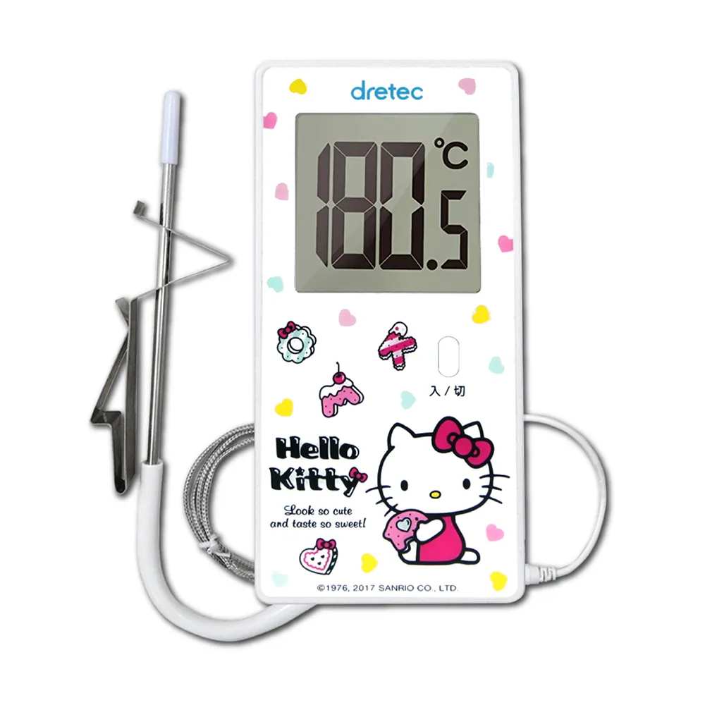 【DRETEC】Hello Kitty長線型廚房大螢幕電子溫度計/油溫計(O-250WTKO)