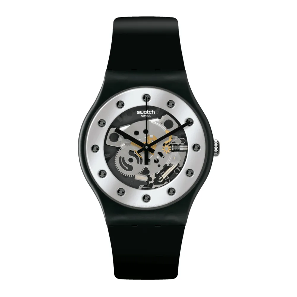 【SWATCH】SILVER GLAM 經典手錶/男錶/女錶/瑞士製造 SO29B109 (41mm)