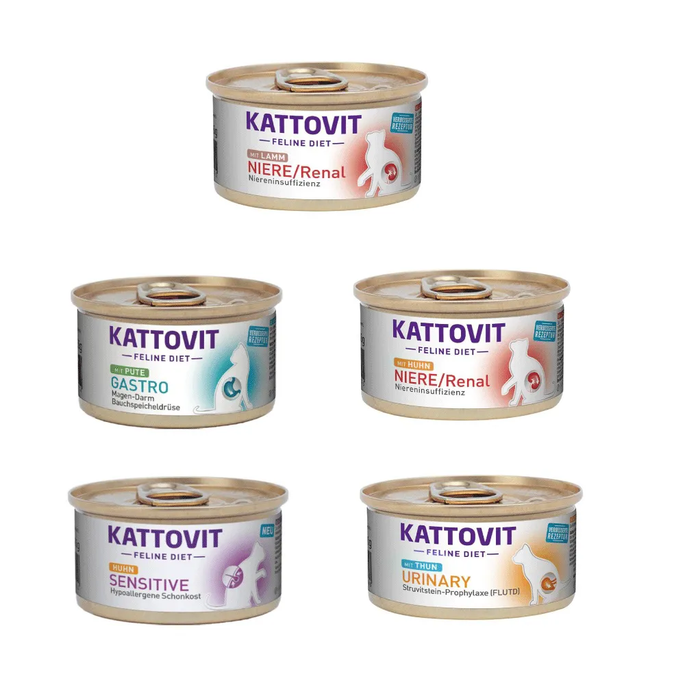 【Kattovit 康特維】德國貓咪處方食品貓罐85g*12入(主食、全齡貓、腎臟、低敏、糖尿病、處方罐)