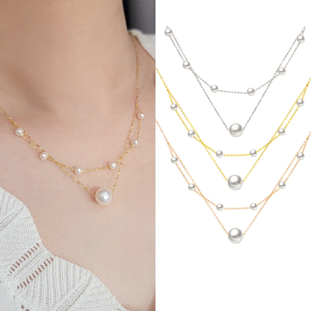 【JR.L JEWELRY】天然珍珠 優雅女王 18K金珍珠項鍊(4-7.2MM)