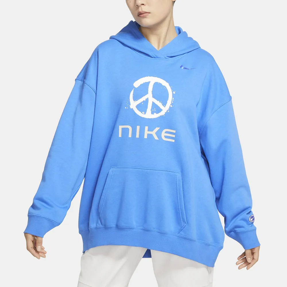 【NIKE 耐吉】上衣 女款 長袖上衣 帽T 運動 AS W NSW FLC HOODIE 藍 FB1823-435