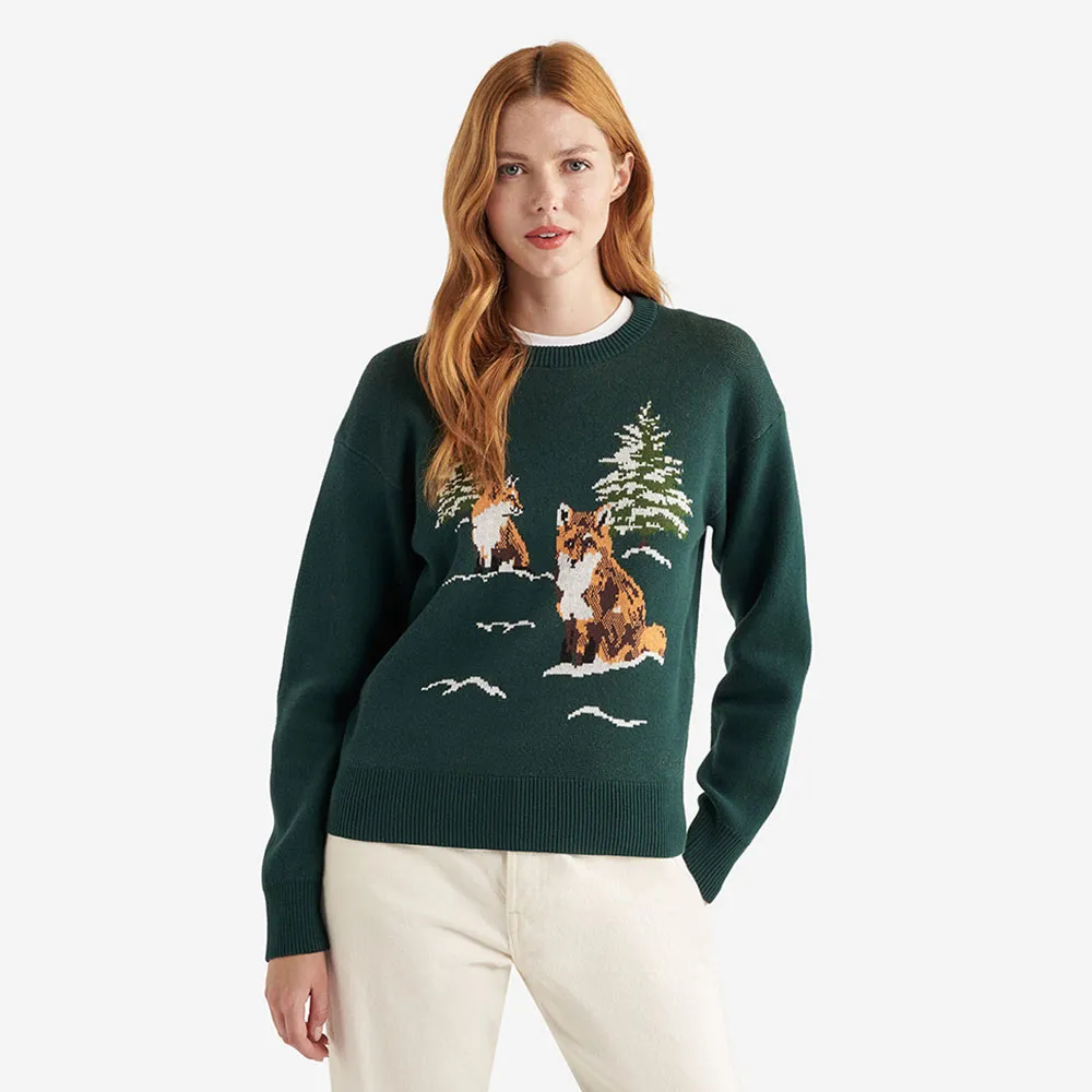 【Roots】Roots女裝- ARCTIC FOX 圓領上衣(深綠色)
