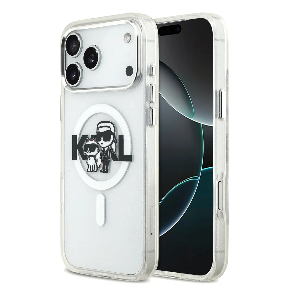 【KARL LAGERFELD 卡爾】卡爾貓咪IML工藝透明MAGSAFE手機 iPhone 17系列