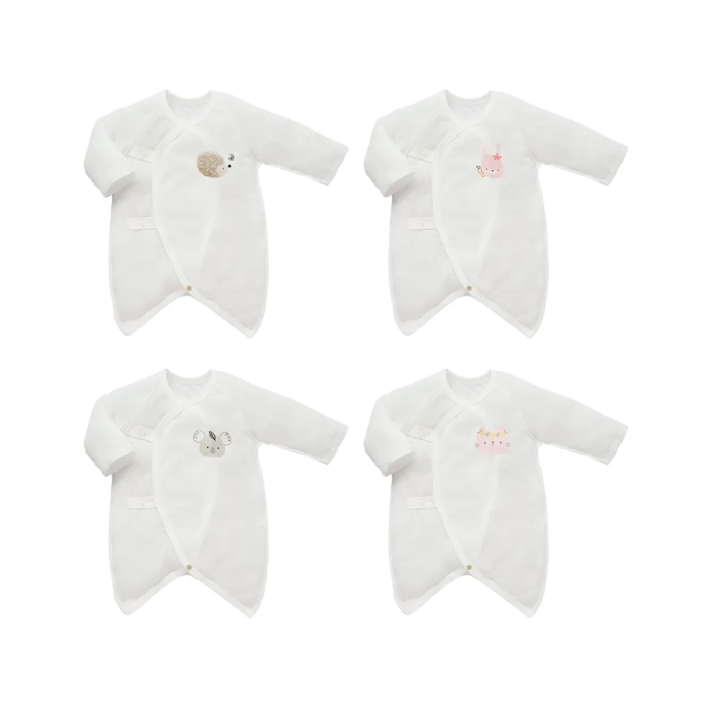 【Baby City 娃娃城】天絲長袖開釦初生兔裝/可愛動物系列｜萊賽爾 新生兒 包屁衣 蝴蝶衣 綁帶連身衣 薄款