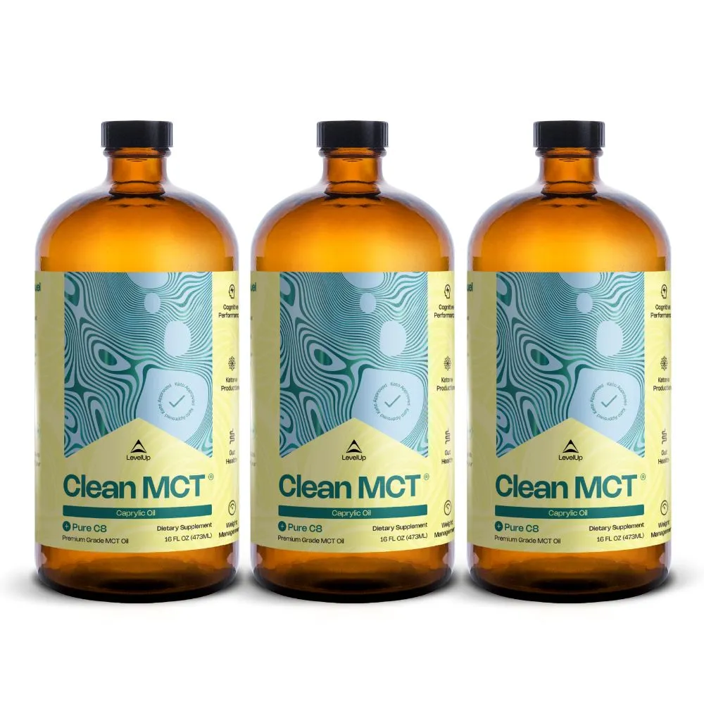 【LEVELUP】100%純淨C8 MCT中鏈油 3瓶組(473ml/瓶)