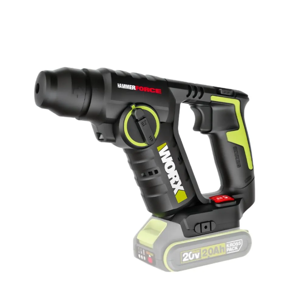 【WORX 威克士】20V 20mm 鋰電無刷免出力電錘 WU380S.9(無刷 鋰電 錘鑽 電錘 鎚鑽 無碳刷鋰電兩用電錘)