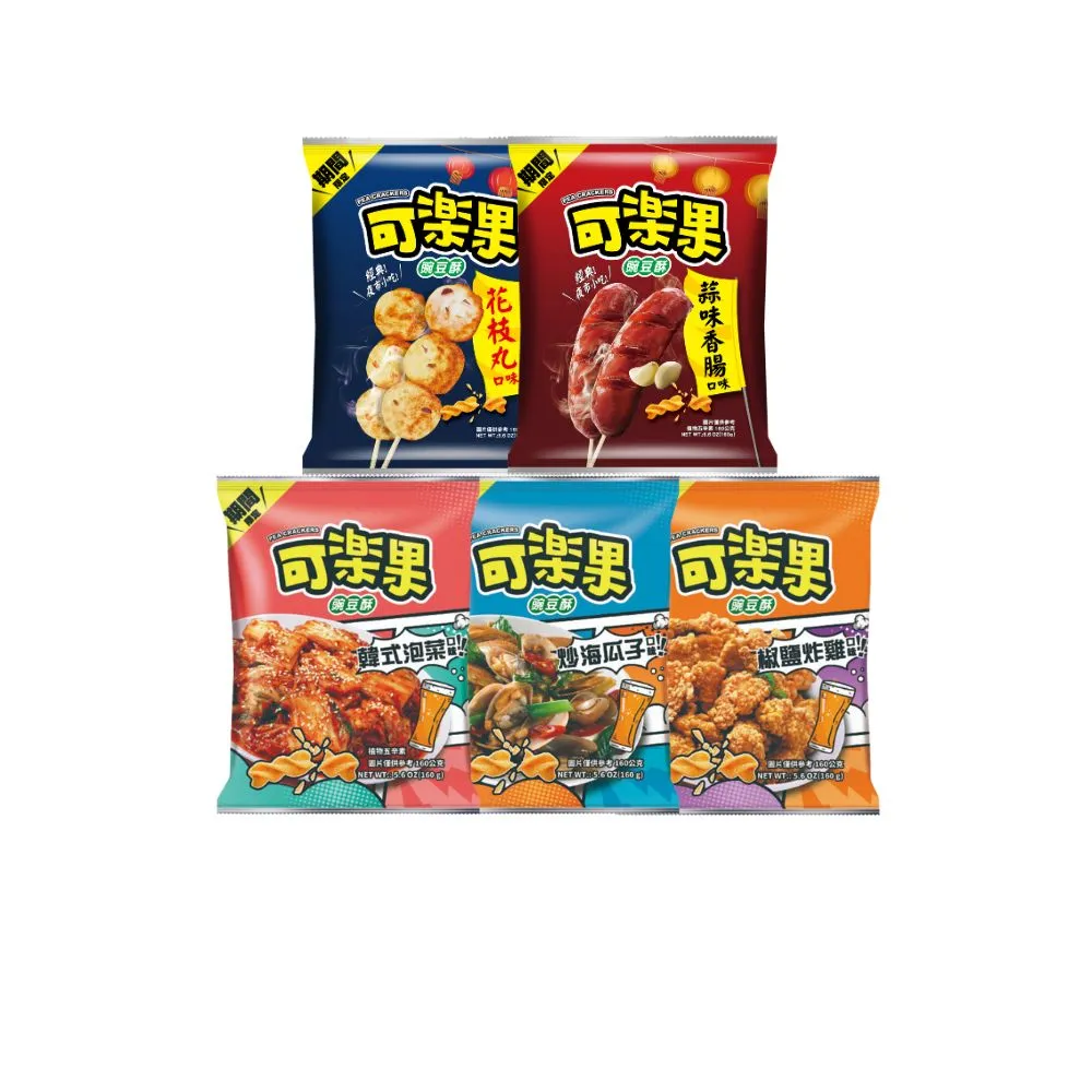 【可樂果】期間限定口味-炒海瓜子/韓式泡菜/椒鹽炸雞/花枝丸口味/蒜味香腸口味(160gx12包-任選1口味)