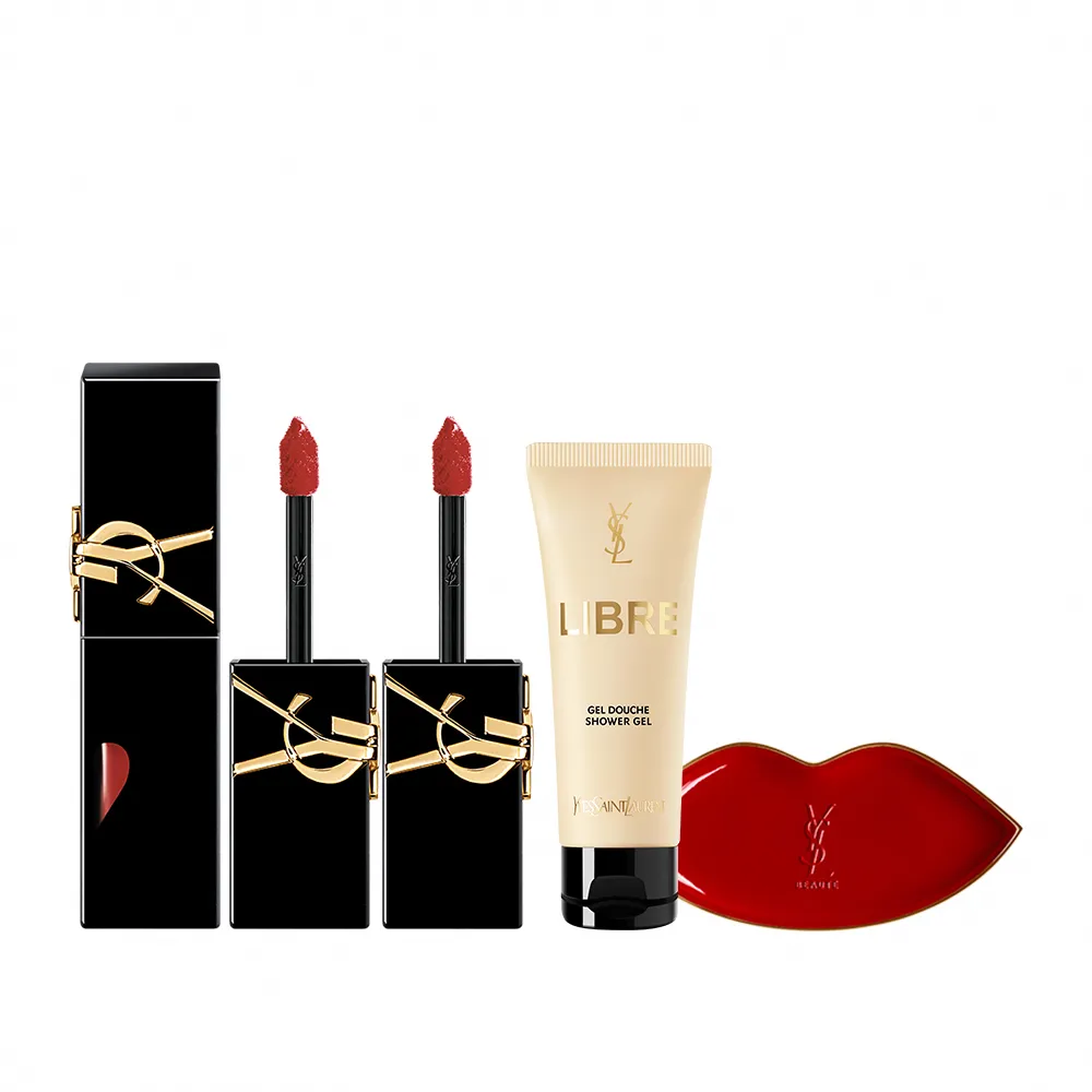 【YSL】官方直營 奢華鎖心光唇釉2入組(奢華印記鎖心光唇釉/任選/新色上市)