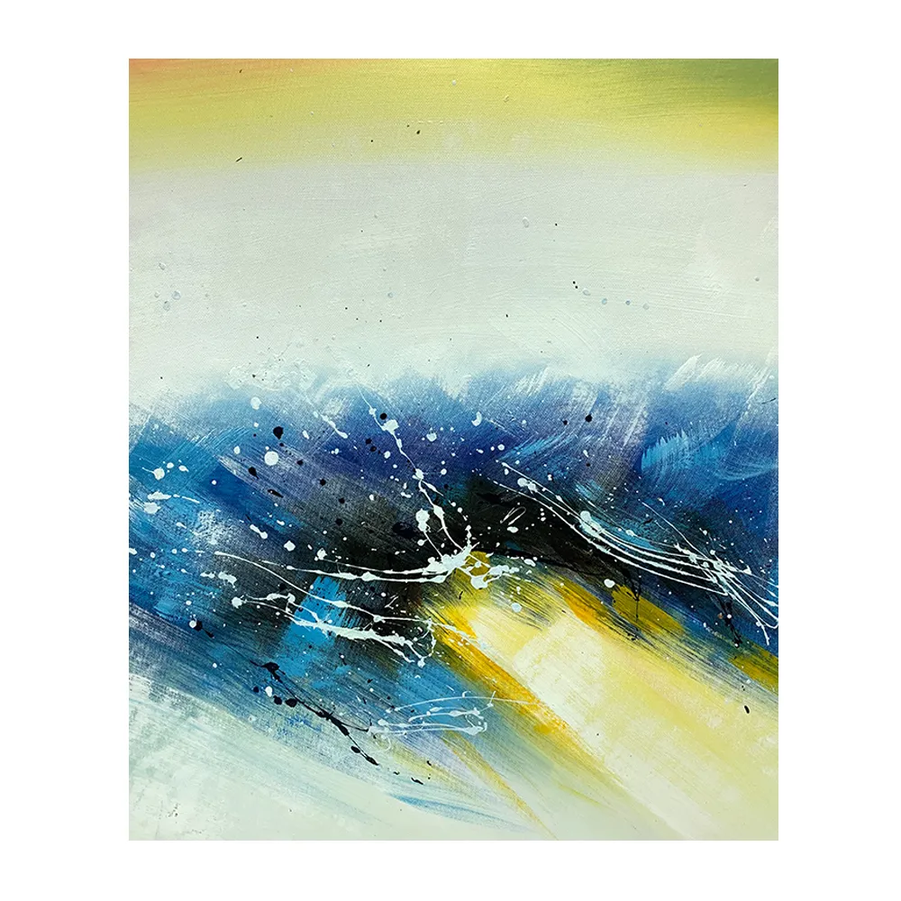 【御畫房】碧波蕩漾 手繪抽象油畫50x60cm無框掛畫(5060-103)