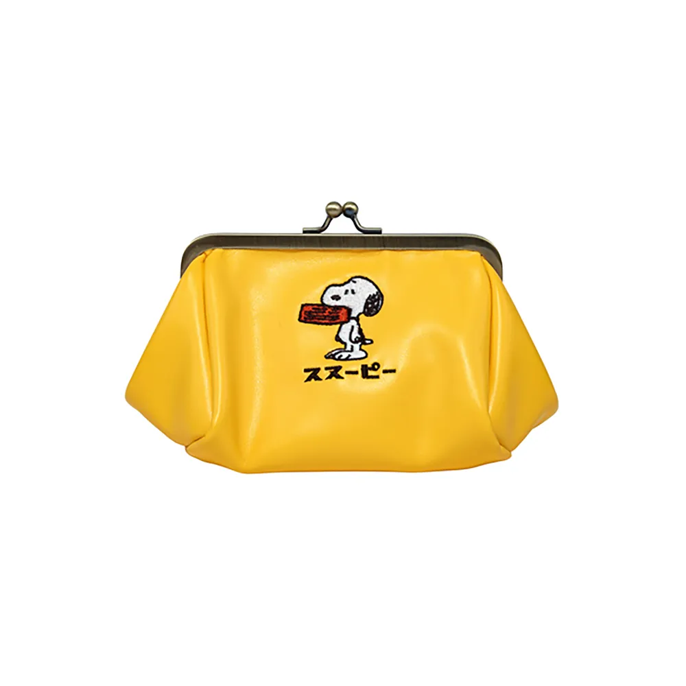 【Kamio】SNOOPY史努比 刺繡口金化妝包 口金包 復古的