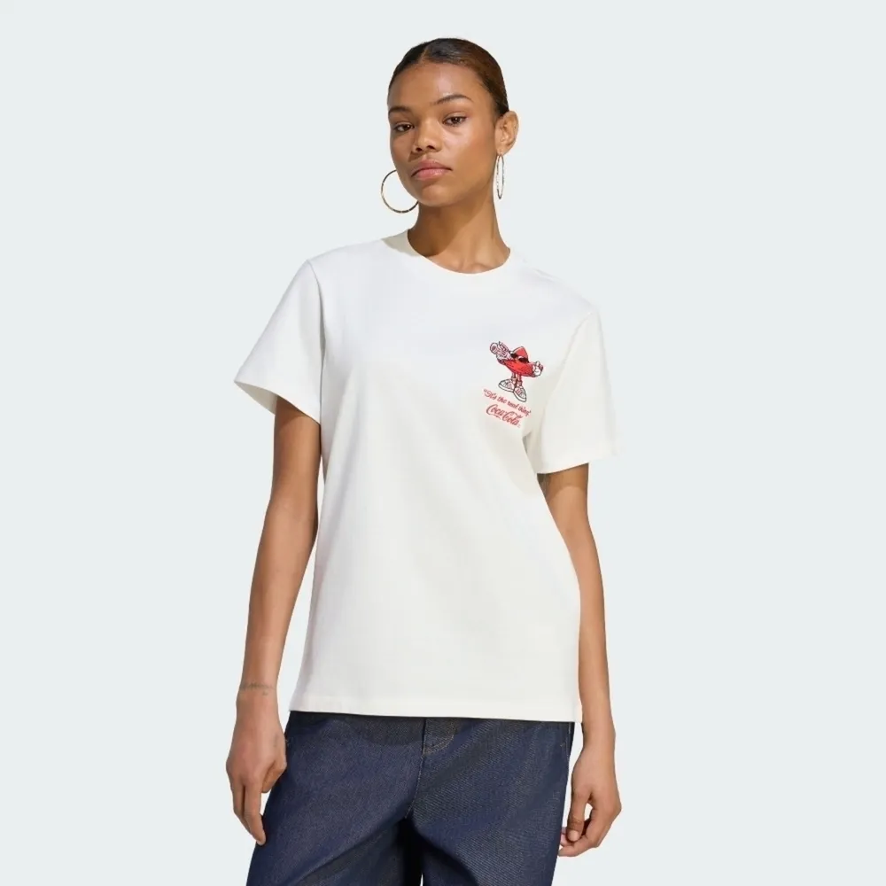 【adidas 愛迪達】Gfx Trefi Tee 女 T恤 運動上衣 休閒短袖 白 亞版 球衣(KY7572)