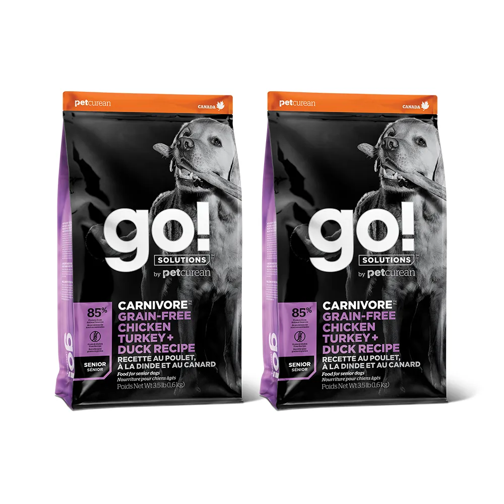 【Go!】雞肉鮭魚 3.5磅 兩件優惠組 老犬高肉量系列 低卡無穀天然糧(狗糧 體重控制 狗飼料 寵物食品)