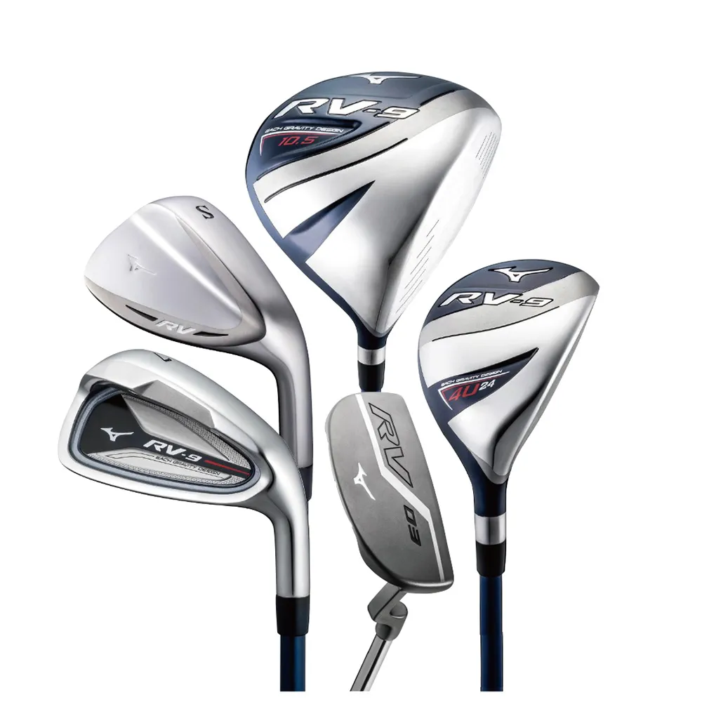 【MIZUNO 美津濃】RV9 男用 全套高爾夫球具組 共11支 無附桿袋(鐵桿組的部分 有碳纖維/鐵桿身可選喔!)