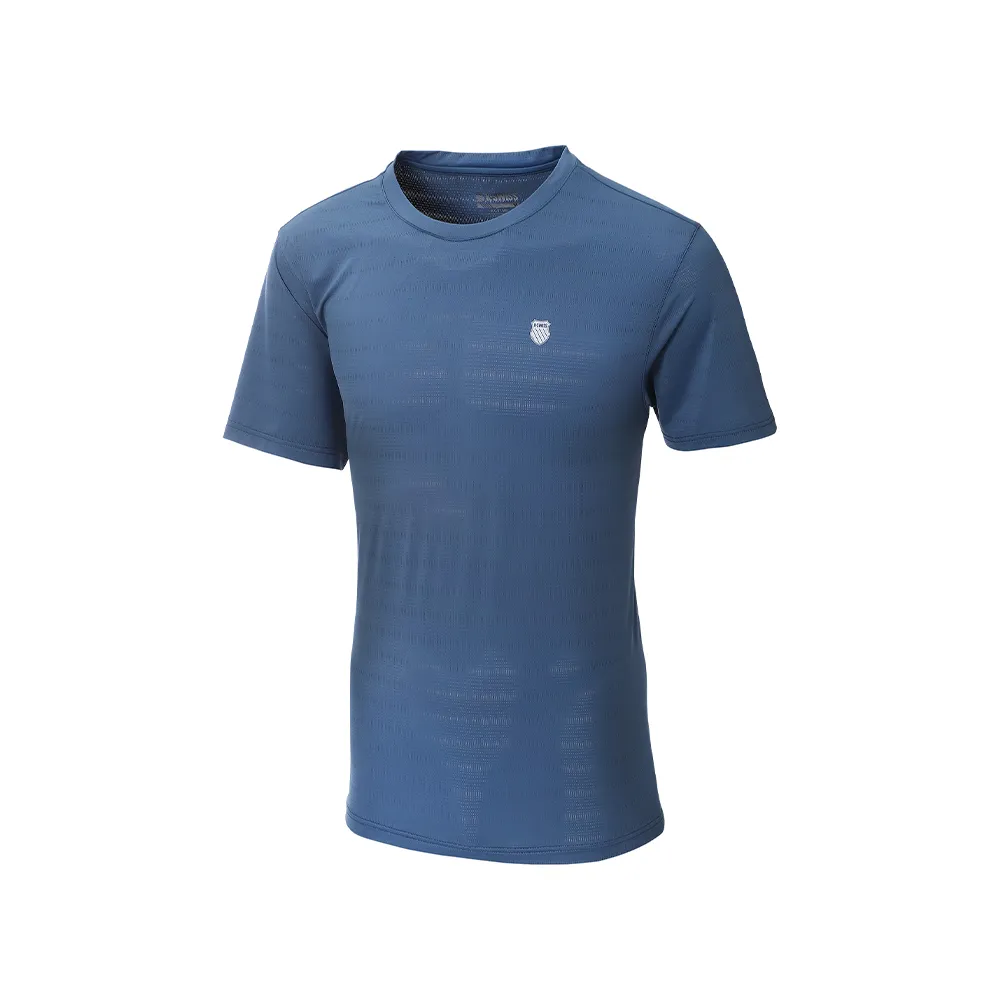 【K-SWISS】運動短袖 24SS WHL TEE 2 冰絲 圓領 男款 迷霧藍色 1010354-451