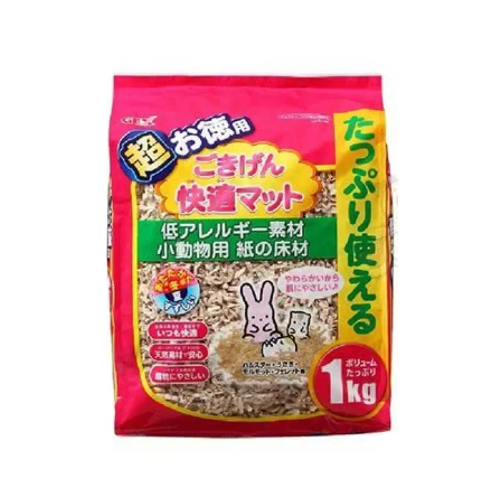【GEX】小動物舒適紙墊料 1kg*2入組(小動物墊材)