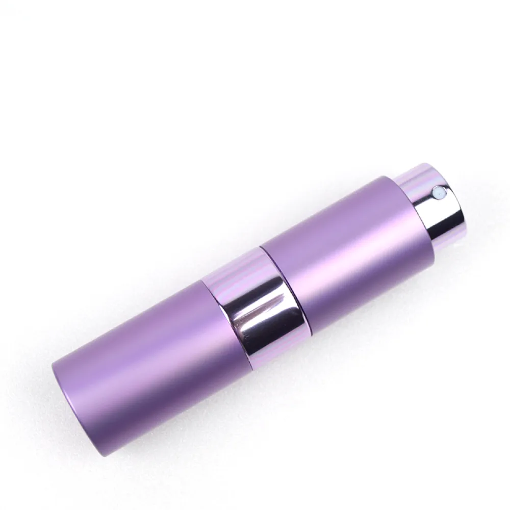 【MYBeauty】2入旋轉收納玻璃填充瓶15ml紫色贈分裝工具乙組(香水分裝小噴瓶/玻璃分裝瓶/按壓式噴霧瓶)