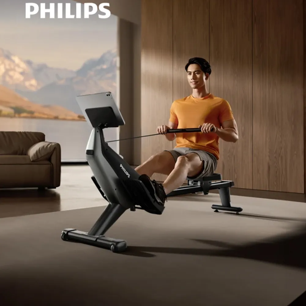 【Philips 飛利浦】FIT3102R 飛利浦智發電磁控划船機-小鯊魚(全身訓練/圓肩駝背/訓練背部肌肉/自行組裝)