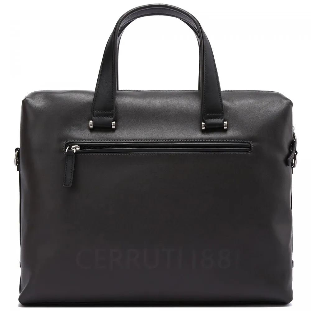 【Cerruti 1881】義大利原裝進口 頂級小牛皮公事包/斜背包 CECA05334M(深灰色)