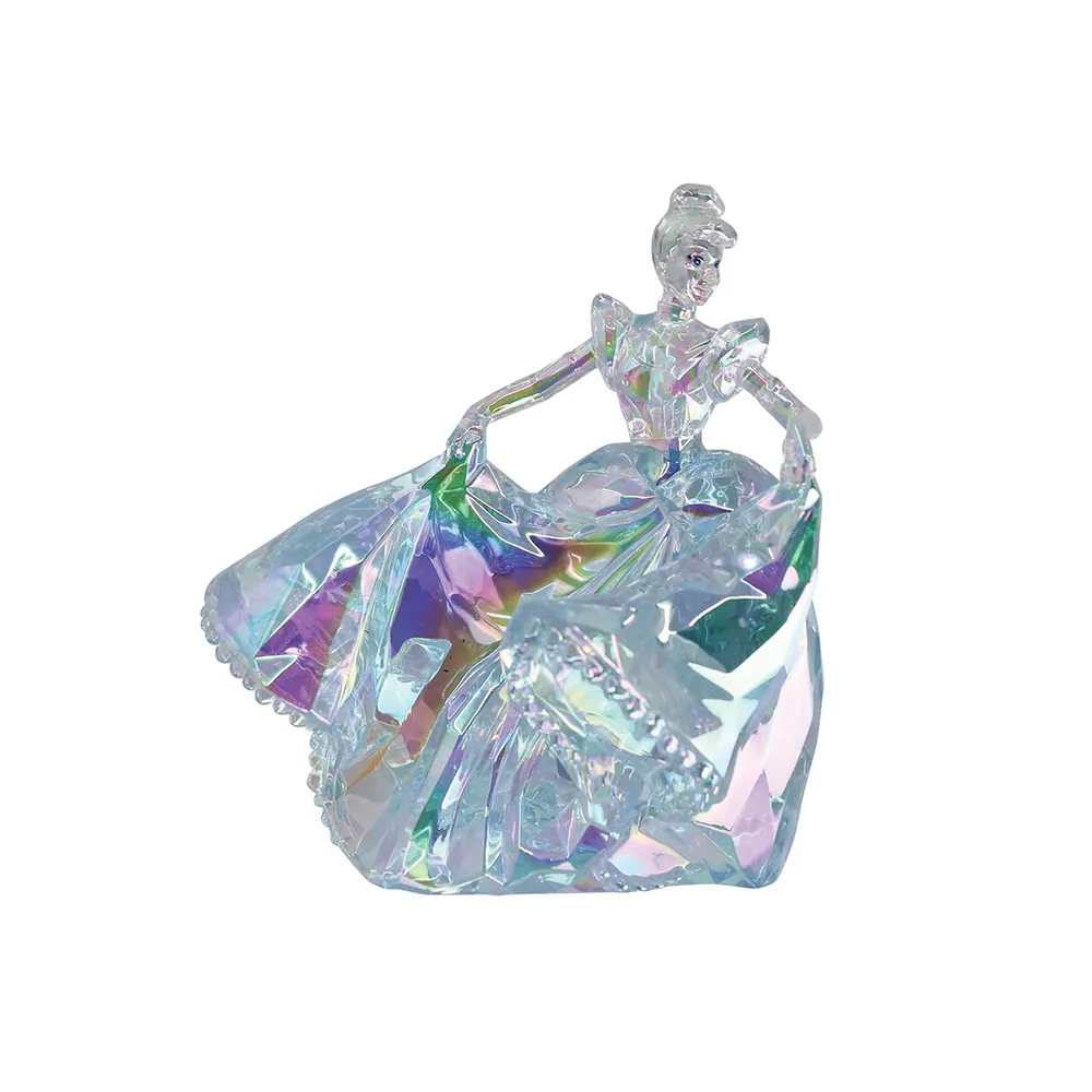 【Enesco】精品家飾 Disney 迪士尼 仙履奇緣 仙杜瑞拉透明塑像居家擺飾
