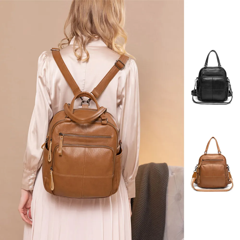 【Rosse Bags】輕盈款簡約雙肩包(現+預  黑色 / 棕色)