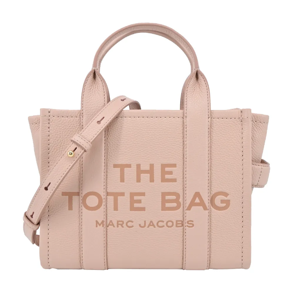 【MARC JACOBS 馬克賈伯】THE LEATHER MINI TOTE 皮革兩用托特包(迷你/玫瑰粉)