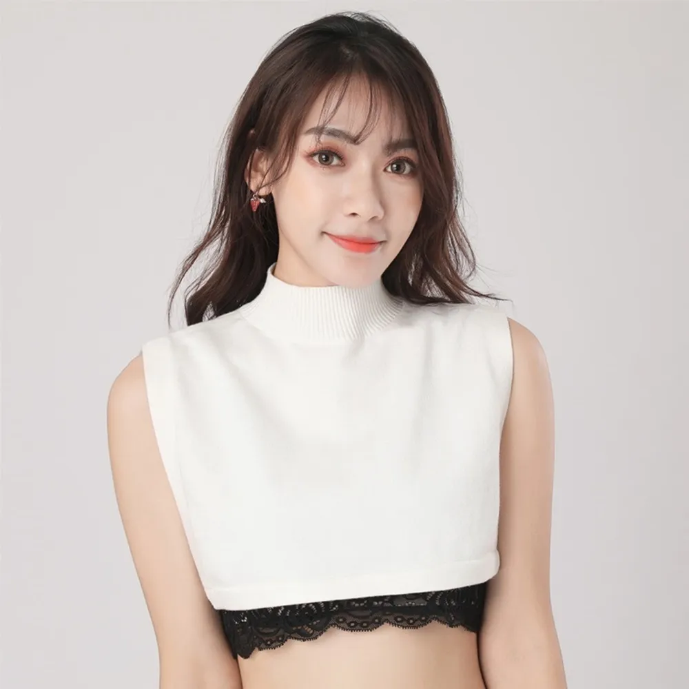 【米蘭精品】現貨+預購 假領子襯衫領片(秋冬針織保暖半高領女裝配件4色74ko10)