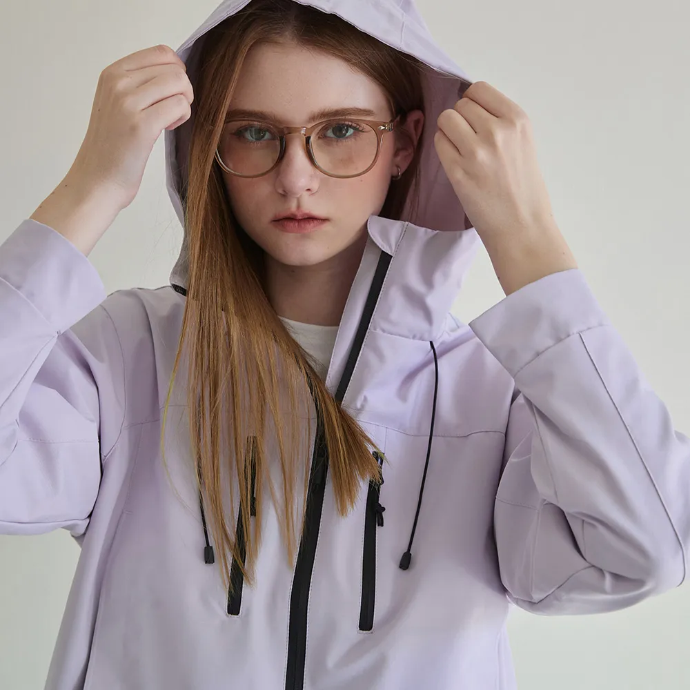 【ELLE ACTIVE】女款 機能防風防潑水連帽防曬風衣外套-淺紫色(EA25S2W6103-21)