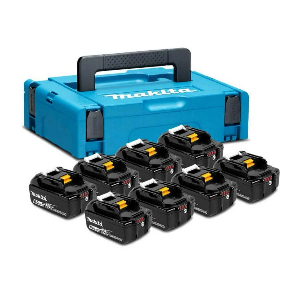 【MAKITA 牧田】18V 6.0AH 鋰電池 BL1860B 組合箱(6.0AH電池8入含箱)