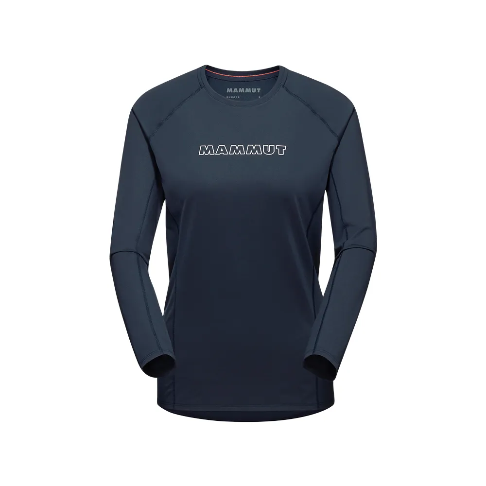 【Mammut 長毛象官方直營】Selun FL Longsleeve Logo W 機能LOGO長袖T恤 海洋藍 女款 #1016-01450