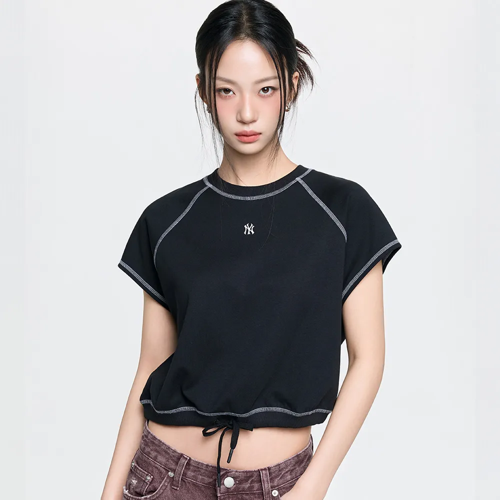 【MLB】女版抗UV短袖T恤 Varsity系列 紐約洋基隊 (3FRSV1163-50BKS)