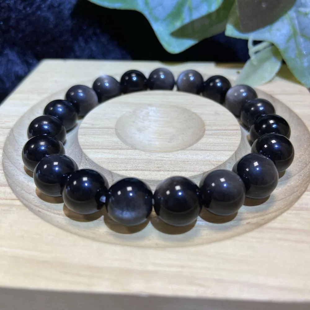 【Cozy 世界水晶原礦與茶】高品銀曜 10mm 28-2(幫助消除負能量)