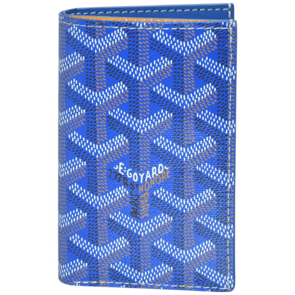 【GOYARD 高雅德】Saint Pierre Card Wallet系列印花帆布牛皮卡夾(藍色STPIE2PMLTY10CL10P-BLUE)