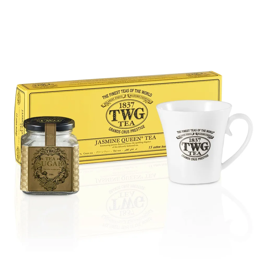 【TWG Tea】蝴蝶夫人茶純棉茶包禮物組(15包/盒 +茶糖棒)