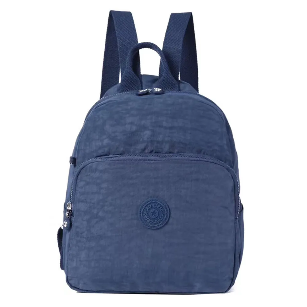【iBrand】雙11 輕盈防潑水素色大口袋尼龍後背包(防水包 寶藍色)