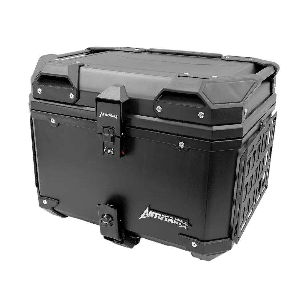 【Astutain】阿斯圖坦 45L 密碼鎖+側掛板 塑合金車尾箱 機車後箱 機車後備箱 機車置物箱 機車行李箱