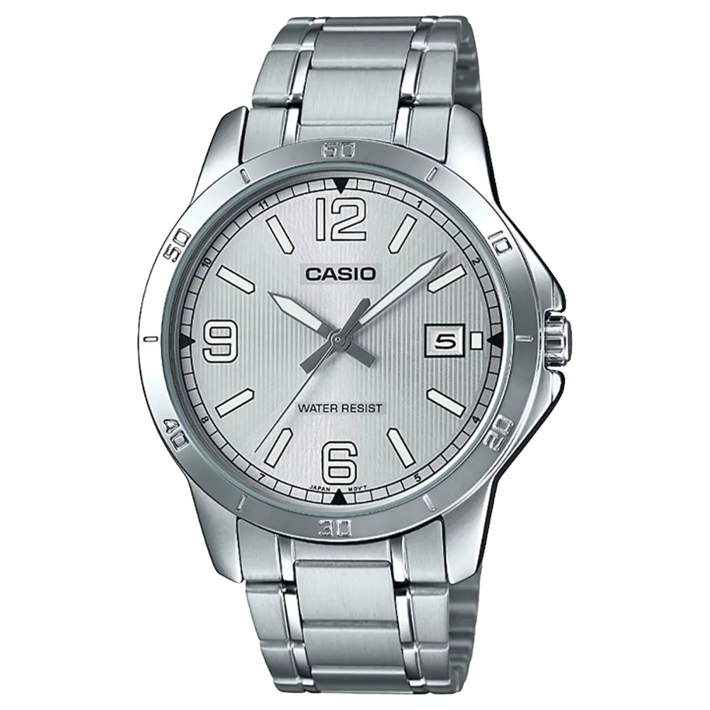 【CASIO 卡西歐】經典數字指針石英錶(MTP-V004D-7B2)