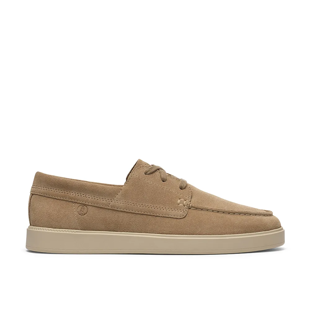 【Clarks】男鞋 Lockford Boat真皮時尚舒適船型鞋 帆船鞋 休閒鞋(深沙色)(CLM86187C)