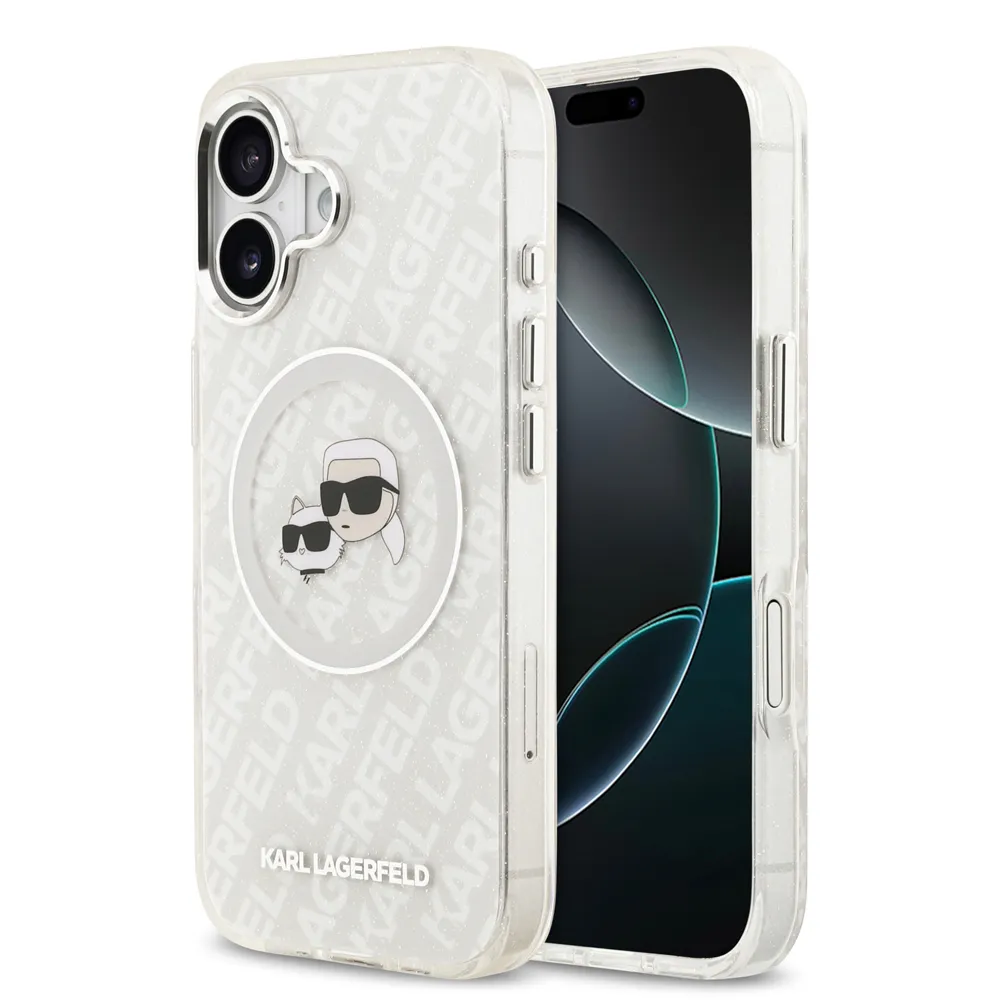 【KARL LAGERFELD 卡爾】卡爾貓咪IML滿版LOGO MAGSAFE手機殼 iPhone 17系列