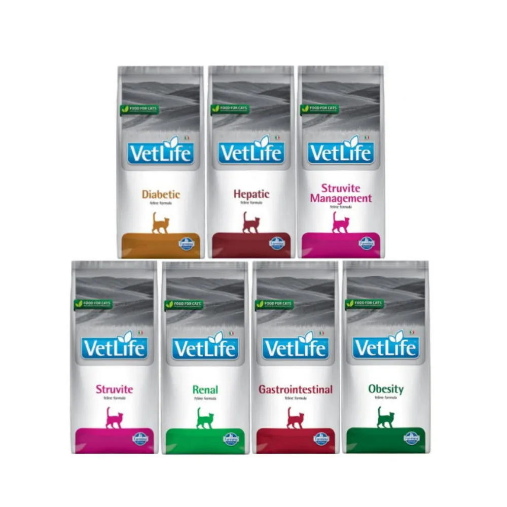 【Farmina 法米納】Vet Life獸醫天然處方貓糧400g/0.9lb*2包組（血糖/肝臟/泌尿道/體重/皮膚）(貓飼料)