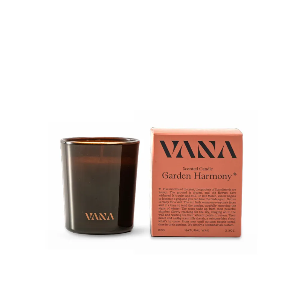【VANA】北歐花園香氛蠟燭65G-玫瑰花香調 ｜天然植物蠟｜純素安心使用｜療癒居家香氛｜室內香氛｜送禮推薦