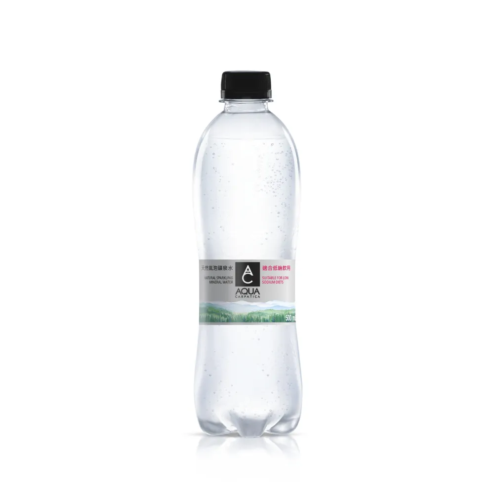 【AQUA Carpatica 喀爾巴阡】天然氣泡礦泉水PET瓶500mlx24入/箱(天然氣泡水/官方直營/羅馬尼亞原裝進口)