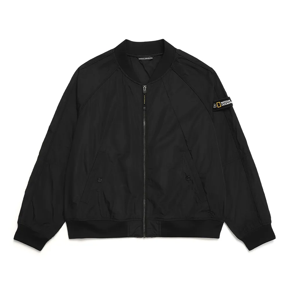 【National Geographic 國家地理】女裝 ANAS 棒球外套 - 炭黑色(棒球外套/換季必備)